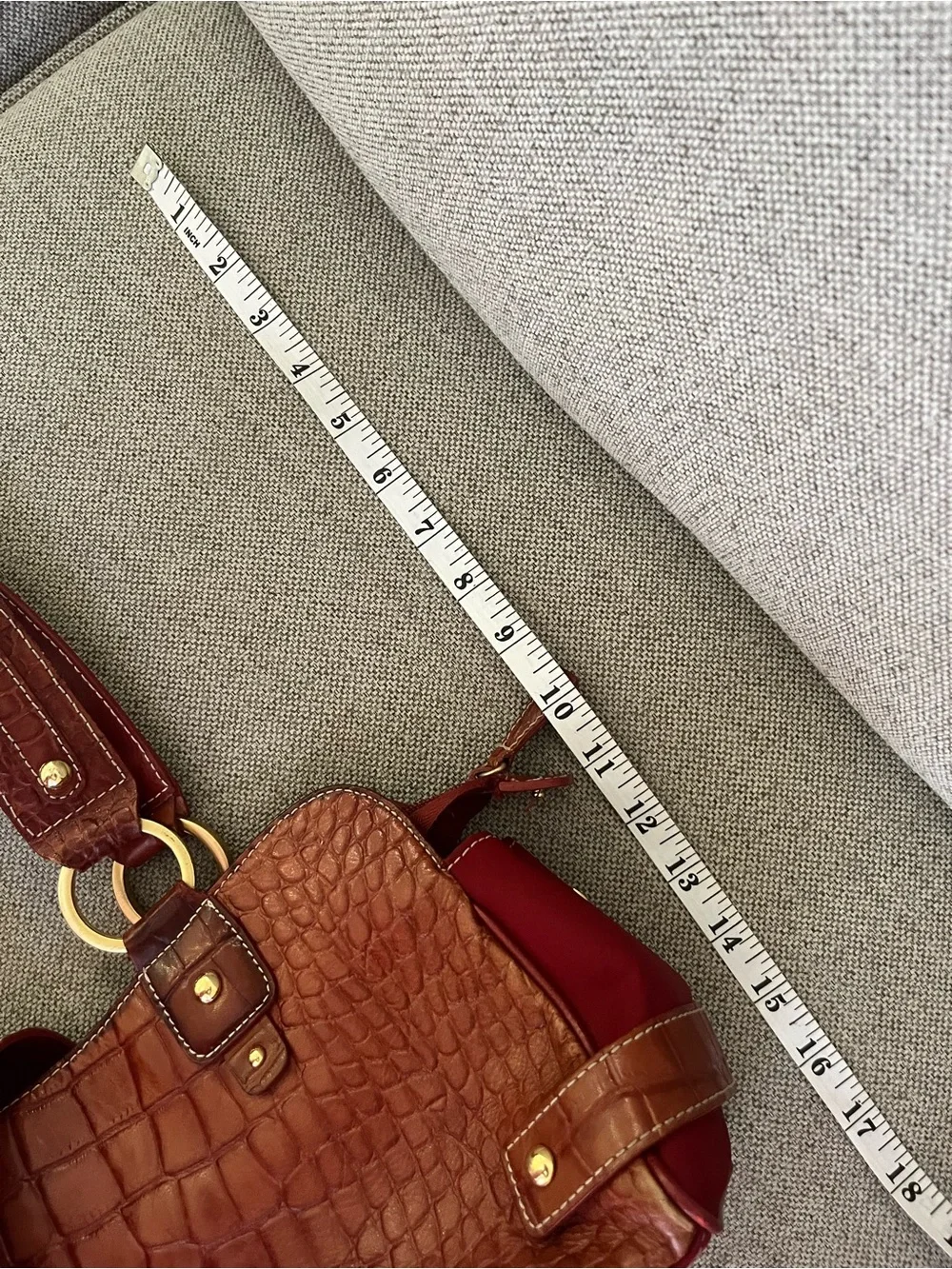 Brown Burgundy Y2K Croc-Embossed Shoulder Bag with Large Buckle - Women Bags